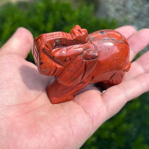 Red Jasper Elephant Carving