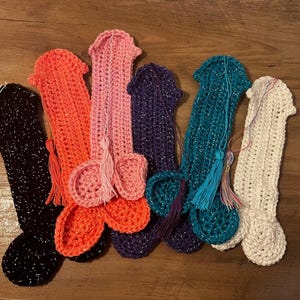 Sparkly Willy Bookmark | Crochet Penis Novelty Bookmark