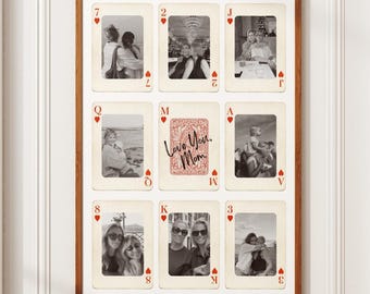 Editable Mother's Day poster, Canva template, instant printable, DIY, Mum Mom Photo Print,Last Minute Gift For Mom,Custom Playing Cards