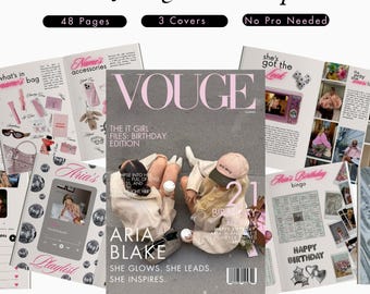 Birthday Magazine Template for Best Friend | Personalized Birthday Gift for Her | Custom Magazine Keepsake | Editable Canva Gift