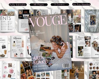 Birthday Magazine Template | Personalized Custom Birthday Gift For Best Friend | Editable Canva Magazine | Bestie or Sister Keepsake Gift