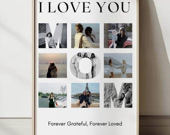 Personalised Mum or Mom Photo Print – Custom Gift from Son or Daughter, Mother’s Day Gift for Mum/Mom, Photo Keepsake, Canva Template, DIY