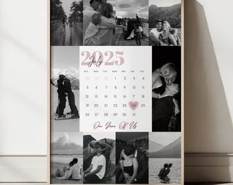 Personalized Couples Photo Collage, 1st Anniversary Gift for Him, Romantic Gift for Her, Custom Couple Print, Relationship Gift Idea, Canva
