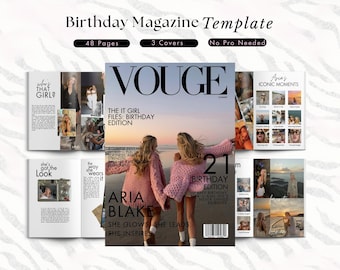 Birthday Magazine Template for Best Friend | Editable Canva Gift | Personalized Girl Birthday Keepsake