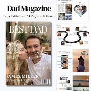 Birthday Magazine for Dad, Father’s Day | Editable Canva Template | Personalized Gift for Father | Emotional Keepsake | DIY printable