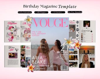 Birthday Magazine Template for Best Friend, Canva Magazine Template, Gift for Best Friend, Editable Birthday Keepsake, Bestie or Sister Gift