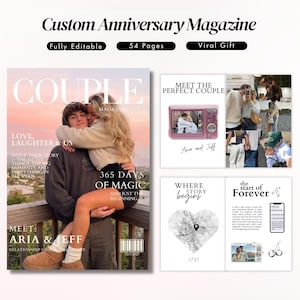 Revista Personalizada para Parejas | Plantilla Canva DIY | Regalo de Aniversario y Cumpleaños