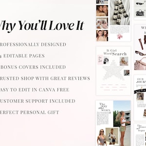 Aesthetic Birthday Vogue magazine template for Canva, personalized birthday gift for bestie, luxury editable fashion magazine cover design, trendy photo collage birthday scrapbook, printable digital friendship memory book, TikTok inspired birthday newspaper layout, modern girly Canva template with editable photos and text, DIY stylish birthday surprise for her.