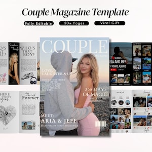 Rivista Personalizzata per Coppie | Modello Canva Editable | Regalo Anniversario | Regalo Romantico