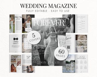 Wedding Magazine Template, Editable Wedding Program, Wedding Booklet, Custom Wedding Magazine, Wedding Itinerary, Wedding Newspaper