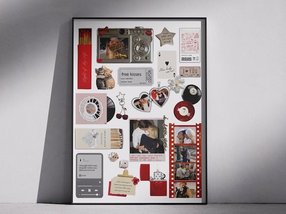 Personalized Matchbox Collage Poster – Editable Canva Template, Custom Couple Photo Art, Romantic Valentine’s Day & Anniversary Gift