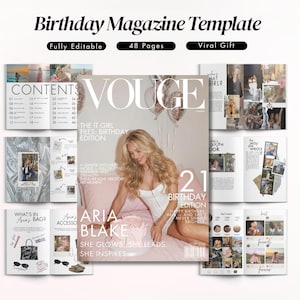 Rivista di Compleanno per Amica | Modello Canva Modificabile | Regalo Personalizzato | Ricordo Digitale