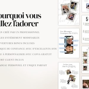Magazine DIY pour la Fête des Pères, modèle Canva digital de 52 pages avec 4 options de couverture incluses. Cadeau imprimable pour papa, parfait pour créer un souvenir unique rempli de photos, anecdotes et messages personnels. Idéal pour anniversaire, Fête des Pères ou cadeau sentimental. Design élégant et moderne, facile à personnaliser sur Canva Free. Téléchargement instantané, cadeau créatif et émotionnel pour père ou beau-père.