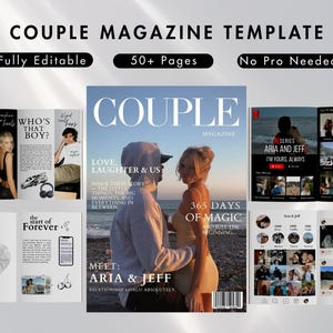 Revista de Pareja Personalizada | Plantilla Canva Editable | Regalo de Aniversario | Regalo Romántico