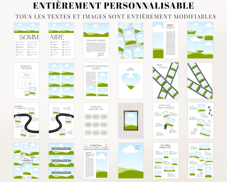 Modèle Canva de magazine pour papa, cadeau numérique à imprimer de 52 pages avec 4 couvertures élégantes. Parfait pour la Fête des Pères, anniversaire ou cadeau émotionnel. Entièrement modifiable sur Canva Free, sans compétences requises. Créez un magazine personnalisé avec photos, textes et souvenirs de famille. Design moderne et esthétique type magazine lifestyle. Téléchargement instantané après achat, idéal cadeau DIY pour papa.