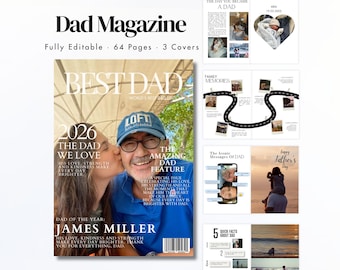 Birthday Magazine for Dad, Father’s Day | Editable Canva Template | Personalized Gift for Father | Emotional Keepsake | DIY printable