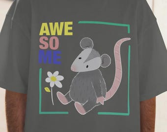 Heavy-duty streetwear-T-shirt met grafisch ontwerp, oversized uniseks casual stijl, duurzaam katoen.