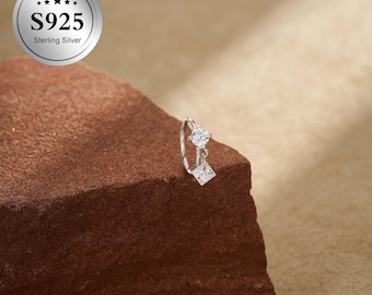 Dingla CZ-näsring i 925 sterlingsilver • 20G näspiercing • Helix • Brosk • Daith-örhänge • Smycken och presenter