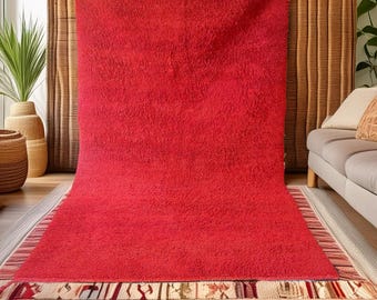 Authentic Old Moroccan Rug – 260 x 160 cm – Vintage Berber Wool Carpet – Handmade Antique Tribal Boho Rug