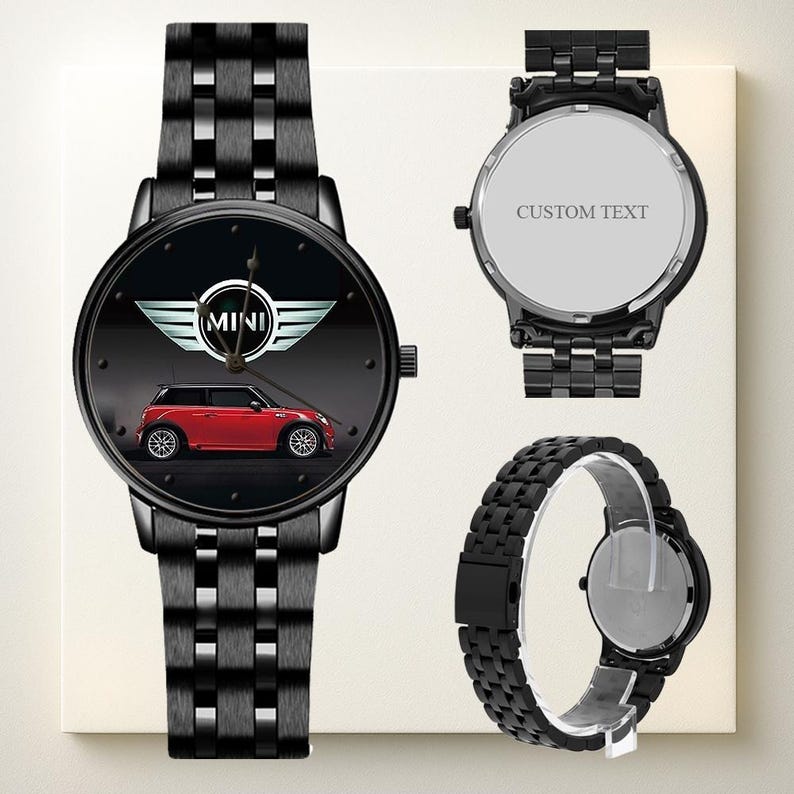 Classic Mini Cooper Inspired Car Watch, Custom Engraved Gift for Him ...