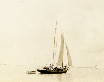 Vintage Photograph - "One Last Memory at Sea" - Beautiful Sailboat - 34