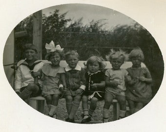 Antique Photograph - "Best Friendships Begin Young" - School Children, Boy Girl, Kids - 32