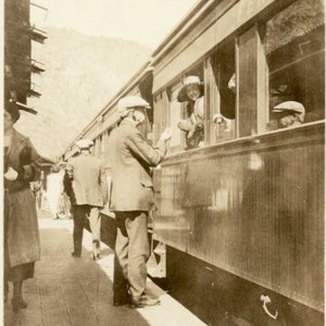 Antique Photograph - &quot;The Busy Train Depot&quot; - Railway Travel, Transportation, Travel - 113