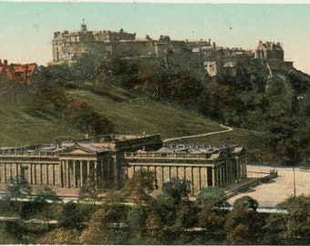 Antique 1909 Postcard - Scotland Edinburgh Castle National Gallery - 86