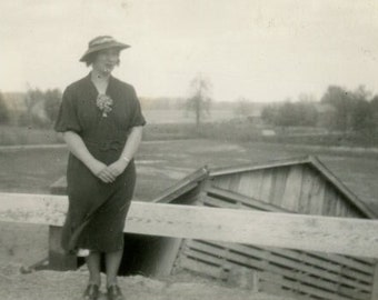 Vintage Snapshot Photo - "Dorothy Found Her Barn" - Odd Destroyed Structure Building, Old Found Photograph Picture - 156