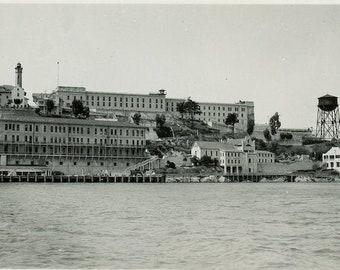 Identified Location, Circa 1940s: Vintage Photo - "Alcatraz Island, San Francisco Bay, California, Federal Prison" - 138