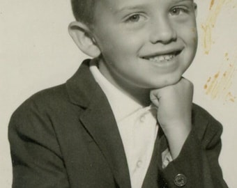 Vintage 1965 Portrait Photo - "Cheesy Grin" - Student Boy Child - 156