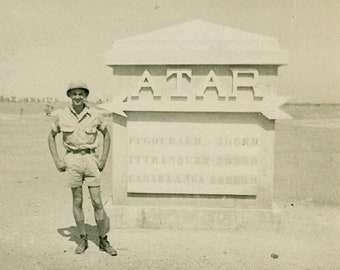 Vintage Photo - "ATAR Man" - Old Snapshot Photograph, Signage Marker - 141