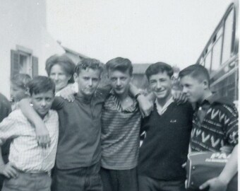 Miniature Vintage Snapshot - "Good Ole Days" - Teenage Boys, Best Buddies, Friends - 32