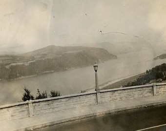 Antique Photograph - Columbia River Highway, Overlook, View Point, Oregon Travels, Pacific Northwest - 193