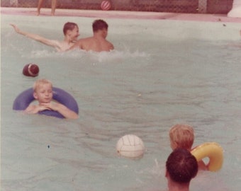 Vintage Color 1965 Photo - "Summer Splashes" - Children Playing in Swimming Pool - 82