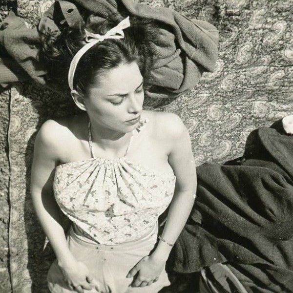 Vernacular Vintage Photo - "Summertime Dreamer" - Beautiful Woman Girl Sleeping, Sunbathing, Candid Moment, Americana Mood Vibe - 113