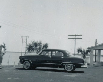 Black and White Photo - "Found the Suspected Vehicle" - Old Vintage Photograph, Car Transportation, Mysterious Automobile - 99