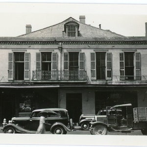 Antique Photograph with Negative - Street Scene, New Orleans, Louisiana, French Quarter, Louisiana - 182