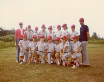 Vintage Color Photo - "Ready for Their Losing Streak" - Baseball Team, Players Coach Sports - 99