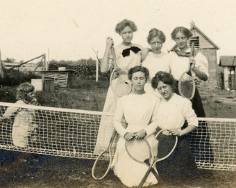 Antique Photograph - "Homestead Athletes" - Women Woman, Tennis Sport, Edwardian Activity, Vintage Photo, Vernacular - 126