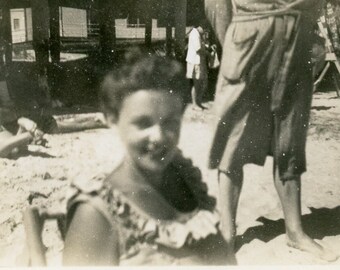 Vintage Photo - "Memories of Sandy Days" - Woman Lady, Ocean Beach Vacation, Blurry Face - 36