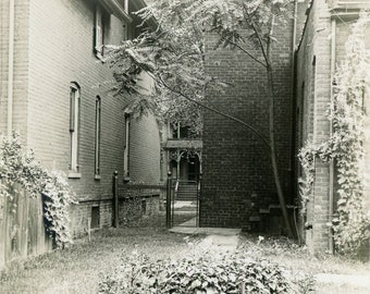 Antique RPPC Real Photo Postcard - "Franklin's Backyard" - Behind House Home, Neighborhood, Garden Area, Vintage Photograph - 77