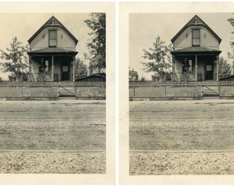 2pc Antique Photograph Year 1914 Pair - "Two of the Same - Home Sweet Home" - Great for collage artists, scrapbooking, junk journals - 34