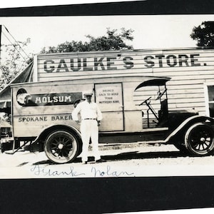 Double-Sided Album Page, Vintage Photos - Identified Business, Holsum Bread, Spokane Bakery, Delivery Truck - BX05