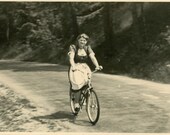 Vintage Photo "She Loved To Ride", Photography, Paper Ephemera, Antique, Snapshot, Old Photo, Collectibles - 0111
