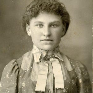 Antique Mounted Photo Photograph - &quot;Look into Her Sweetheart Eyes&quot;