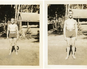 2pc Antique Photo Set - "Muscles for Days" - 139