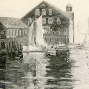 Antique Photograph, Circa 1910s - &quot;Albert&#39;s Masterpiece&quot; - Close Up Photo of Someones Art Painting - 192