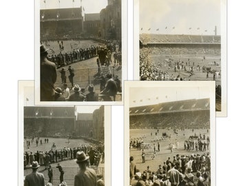 RARE Identified Location, Year 1933: 4pc Antique Photo Lot - Penn Relays, Franklin Field, University of Pennsylvania, Track Competition - 34