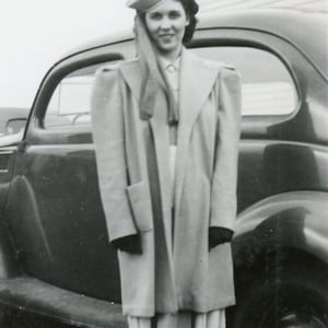 Vintage Photo - &quot;Wearing Her Best&quot; - Woman Lady Girl Wearing Fashion Style Hat Coat - 134